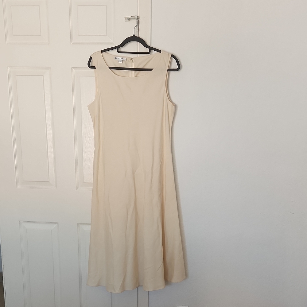 Pendleton Cream Linen Tencel Blend Sleeveless Maxi Dress Size 16 - Picture 2 of 7